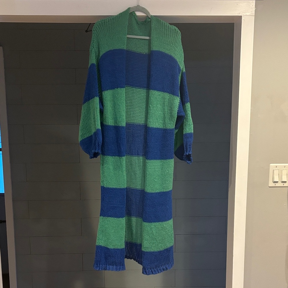 Antinson‎ Open Front Striped Cardigan
